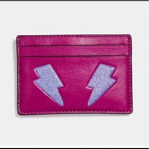 Coach Card Case w/Glitter Lightning Bolts